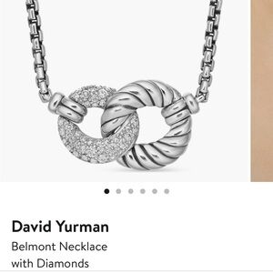 David Yurman Silver Belmont Diamond Necklace